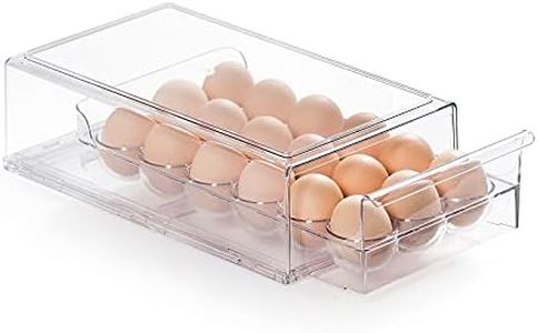 Egg Container for Refrigerator BPA Free Refrigerator Organizer Bins,Stackable Egg Holder for Refrigerator,18 Egg Tray,Clear