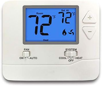 ELECTECK Non-Programmable Digital Thermostat for Home, up to 1 Heat/1 Cool with Large LCD Display, Compatible with Single Stage Electrical and Gas/Oil System, White