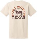 Saddleback Supply Men's Short Sleeve Heavy T-Shirt Collection, Natural / Texas Longhorn Logo, Large