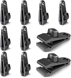 jiekong 10 Pezzi Tarp Clips per Tenda,Clip per Teloni di Fissaggio,Ganci per Teloni,Antivento Morsetti per Tende da Campeggio,Sole Antivento Clip Accessorio (Nero)