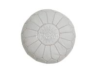 KENZADI Genuine Leather Ottoman Pouf Cover Hand Stitched in Marrakech by Moroccan Artisans, Footstool, UNSTUFFED (Grey by Grey)