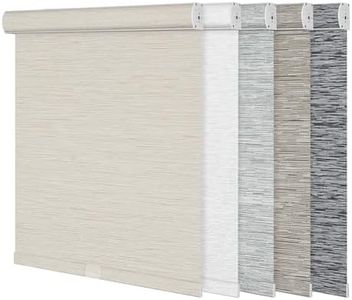 Sulugood Blackout Roller Shades for Windows,Cordless,Striped Jacquard Roller Blinds with Cassette Valance,Thermal Insulated UV Protection Window Shades for Home Office Bedroom,Beige,Custom Sizes