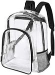 Fomaris See Through Transparent Clear Backpack Plasic Bookbag for School Concert, 1-black, 16"x 12"x 6", Clear