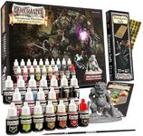 The Army Painter Wandering Monsters DnD Acrylic Paint Set with 20 Warpaints, Bonus Item - Acrylic Paints for Plastic Models and Miniatures, 20 Acrylic Warpaints, Quickshade Washes, Metallic and Effect Paints