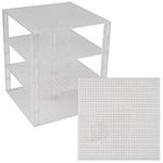 Strictly Briks Large Classic Stackable Baseplates, Building Bricks for Towers, Shelves, and More, 100% Compatible with All Major Brands, Clear, 4 Base Plates & 30 Stackers, 10x10 Inches
