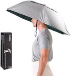 Luwint 36'' Diameter Elastic Fishing Gardening Folding Umbrella Hat Headwear, Silver