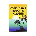 TG,LLC Treasure Gurus Everything's Gonna Be Alright Tropical Beach Tiki Bar Sign Inspirational Home Wall Decor