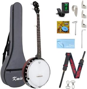 Kmise 5 String Resonator Banjo,Professional Sapele Back Full Size Banjos Starter Kit with Bag Tuner Strap Strings Picks Ruler Wrench Bridge