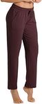 icyzone Sweatpants for Women - Active Joggers Athletic Yoga Lounge Pants with Pockets (M, Wine)