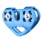 TRIWONDER 30KN Climbing Double Pulleys Tandem Speed Rescue Pulley Zipline Pulley Kit for Rigging Climbing Rescue Pull Hauling (02 Blue - 30kN)