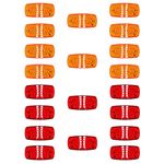 Astra Depot 20pcs (10X Red + 10X Amber) Truck Trailer Marker LED Light Double Bullseye 12 Diodes Clearance Lights