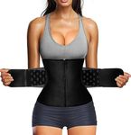 Nebility Women Waist Trainer Corset Tummy Control Workout Waist Cincher Trimmer (XL, Black)