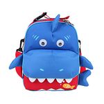 Yodo Playful Kids Lunch Boxes 3-Way Carry Bag and Toddler Backpack, Safe Insulated Lining, Large Front Quick Access Pouch for Snacks or Knickknacks, Kids Age 3+, Shark