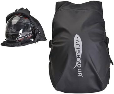 AFISHTOUR Waterproof Helmet Backpack for Motorcycle/Cycling/Skateboard, 30L Lightweight Motorbike Helmet Backpack for Men with Laptop Compartment, Inert Packet, Reflective Logo (Black)