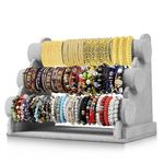 Flexzion Velvet Bracelet Holder Display - Gray Bracelet Display Stand for Selling & Displaying - Detachable 3 Tier Jewelry Stand