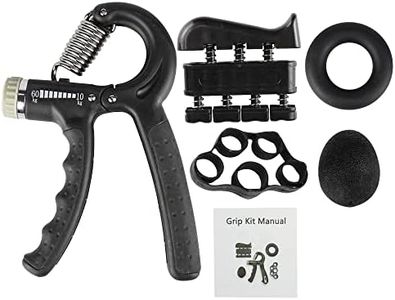 SOLARA Hand Gripper Set of 5, Finger Exercise Equipment Hand Grip for Gym, Hand Grip Strengthener & Hand Exercise Equipment, Mobile app with 5 eBooks and 50 Plus Videos, Black