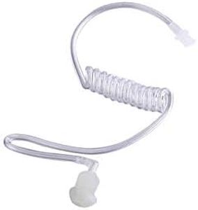 KEYBLU 10 Pcs Clear Acoustic Coil Tube Replacement for Two Way Radio Sercurity Earpiece, Headset (with Connector 10 Pack)