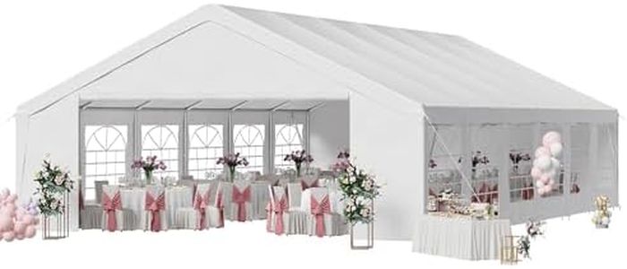 Aoxun 20x40 Party Tent Canopy for Weddings Waterproof Event Tent with Removable Sidewalls &Roll-up Door, Heavy-Duty Steel Frame for Outdoor Weddings, BBQ, Birthday Parties, & Camping,White