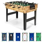 Goplus 10-in-1 Multi Game Table Set, Adult Size Combination Game Table W/Foosball, Hockey, Table Tennis, Pool, Shuffleboard, Bowling, Chess, Cards, Checkers, Backgammon for Family Game Night