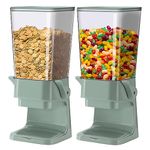 Conworld Cereal Dispenser Countertop, Cereal Containers Storage Dispenser - Not Easy to Crush Food, Large Capacity Dry Food Dispenser Kitchen for Rice, Candy & Snack, Green (2 Pcs)