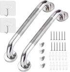 2 Pack 13inch Anti Slip Shower Grab Bar Handle, Chrome Stainless Steel Bathroom Grab Bar, Knurled Bathroom Balance Bar,Safety Hand Rail Support,Handicap Elderly Senior Assist Bath Handle