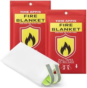 TIME APPIS Fire Blanket, Fire Blankets Emergency for Home Kitchen, 40 x 40 Inch Heavy Duty Fiberglass Insulation Fire Blanket, Emergency Fire Retardant Blankets for Camping Fireplace BBQ, 2 Pack