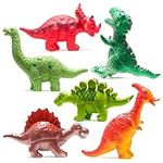 Prextex Dinosaur Bath Toys, Baby Bath Toys for 3 year olds, Pool Toys for Toddlers & Babies - Fun Colourful Toddler Bath Toys, Stocking Fillers, Water Squirt Toy- Dinosaur Toys Party Favours - 6-Pack