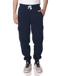 Southpole Men's Active Tech Woven Cargo Jogger Pants Sweatpants, New Navy Fleece, 3X-Large