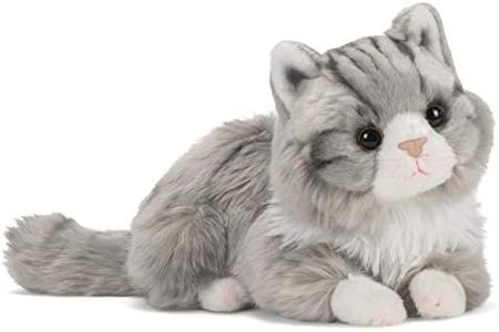 DEMDACO Sweet Maine Coon Cat Silver Grey 10 inch Children's Soft Plush Stuffed Animal Toy