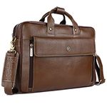 HAMMONDS FLYCATCHER Genuine Leather Office Bag for Men, 15.6 Inch Professional Leather Laptop Bag for Men, Adjustable Strap and Multiple Compartments, Leather Bag for Men - 1 Year Warranty - Brushwood