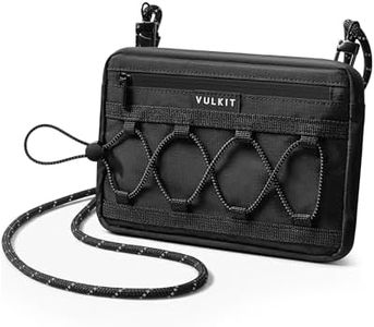 VULKIT Neck Wallet for Travel, Nylon Passport Holder RFID Blocking with Adjustable Lanyard, Black