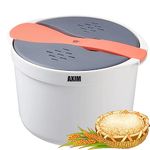 AXIM Rice Cooker for Microwave,2 L Rice Maker Microwave Pasta Cooker,Microwave Cooker Steamer with Strainer,Dishwasher Safe (Orange)