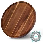 ANBOXIT Lazy Susan Cabinet Organizer, 12 Inch Wooden Lazy Susan Turntable, Acacia Wood Turntable Kitchen Spice Rack (1 Pack)