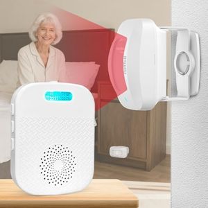 CallToU Bed Alarm for Elderly Adults Sensor Alarm and Fall Prevention for Elderly/Dementia and More,Portable Caregiver Pager Motion Sensor with 5 Volume Level (1 Receiver +1 Sensor)