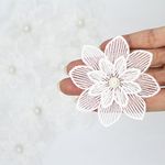 SUNMOVE 10pcs Embroidery Pearl Flowers Sew On Patch Badge Wedding Bridal Dress Embroidered Applique DIY