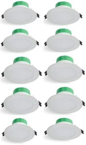 10 Pack Atom Downlight 9039/WH/F/TRI LED Flush Downlight 8W TRI-CCT - DIMMABLE - White