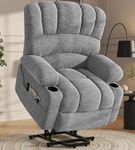 DURASPACE Power Lift Recliner Electric Lift Massage Recliner Chairs with Heat, Large Shell Backrest Lift Chair Recliners for Elderly, Seniors, Light Gray