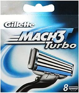 Gillette Mach 3 Turbo Razor Refill Cartridges 8 Count (Packaging May Vary)