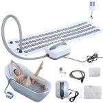 SHAIRMB Portable Spa Bubble Bath Mat, Full Body Spa Bubbling Bath Non-Slip Mat, with Remote & Pillow, Electric Air Pump & 6 Levels Adjustable, for Body Relaxation,A