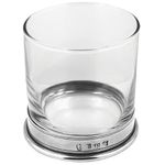 English Pewter Company Whisky Tumbler Glass with Pewter Base, Old Fashioned Heavy Design [VG005]