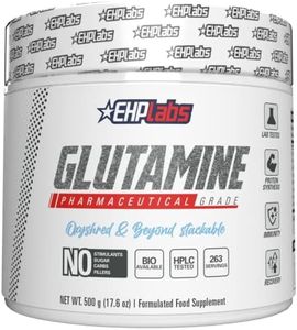 EHPlabs L Glutamine Powder Amino Acids - L-Glutamine Supplement for Gut Health (500g) Improves Muscle Recovery, Focus & Concentration - 100 Servings