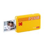 KODAK Mini 2 Retro 4PASS Portable Photo Printer (2.1x3.4") + 8 Sheets, Black Premium Quality-Yellow