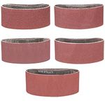 POTUINOM Sanding Belts 3X18 Inches(75X457mm)- 3 Each of 80/120/150/240/400 Grits Aluminum Oxide Sanding Belt, Best Suitable for Wood Sanding and Levelling- 15 Pack