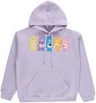 Care Bears Ladies Hoodie Sweatshirt - Ladies Classic Clothing - Cheer Friend Funshine Good Luck Hoodie Sweatshirt, Lilac, Medium