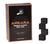 LIT Angara Premium Coconut Shell Coal, Long Burning, Low Barbeque Charcoal - (Charcoal 1 Kg)