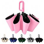 𝗦𝗮𝗸𝗶𝗿𝗼 𝗨𝗩 Travel Mini 𝗙𝗼𝗹𝗱𝗶𝗻𝗴 Ultra Compact pastel Umbrella with Case, Manual Open 12 Ribs Lightweight Portable, Small Sun & 𝗥𝗮𝗶𝗻 𝗣𝗼𝗰𝗸𝗲𝘁 𝗨𝗺𝗯𝗿𝗲𝗹𝗹𝗮 for Men and Women- Use in Rain & Summer (PINK)