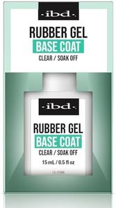 IBD Rubber Base Gel Nail Polish, Base Coat – Clear Soak-Off Builder Gel for Nails Strengthening & Breakage Prevention, 0.5 fl oz