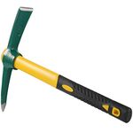 KEILEOHO 17.7 Inches Pick Mattock Hoe, Forged Weeding Garden Pick Axe with Rubber Handle, Weeding Mattock Hoe for Gardening, Loosening Soil, Camping, Planting Vegetables and Fruits