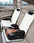 Owleys Premium Leather Car Seat Protector for Child Car Seat Cover from Dirt Scratches (2pc White)