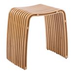 WYRXFF Bamboo Stool, Multi-Functional Stool, Unique Curved Bathroom Stool, No Assembly Vanity Stool Shoe Changing Stool, For Living Room Study Bedroomdining chair